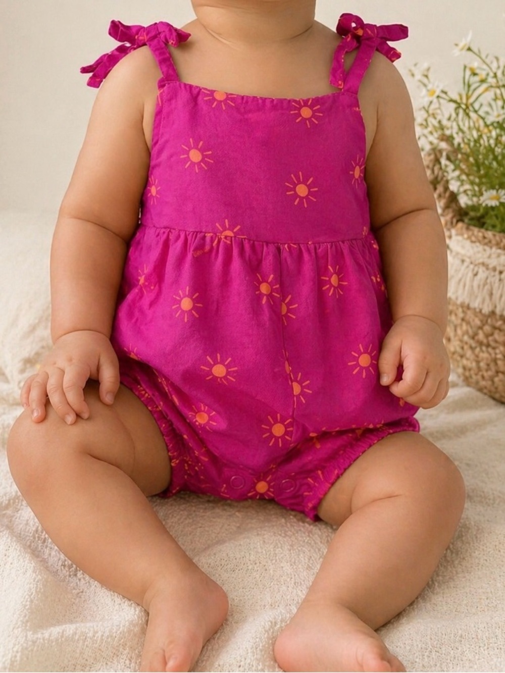 Carter’s Baby Girl Romper Pink Sun Print 3M